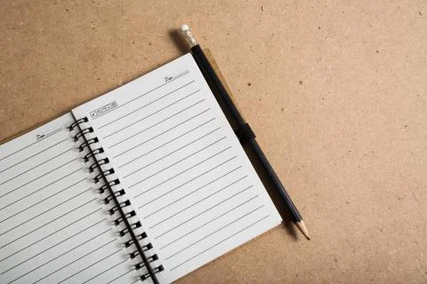 Blank notebook with pencil Stock Photos