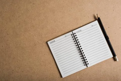 Blank notebook with pencil Stock Photos
