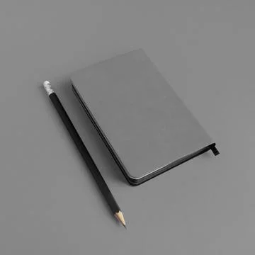 Blank notebook, pencil Stock Photos
