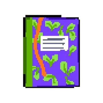 Blank notebook pixel art vector illustration Stock Illustration