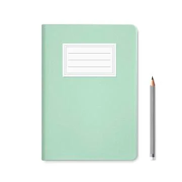 Blank notebook template and pen Stock Illustration