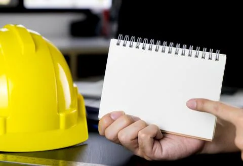 Blank notebook for text in engineer office Stock Photos