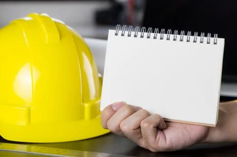 Blank notebook for text in engineer office Фото