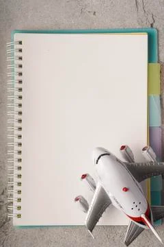 Blank notebook on white table Stock Photos