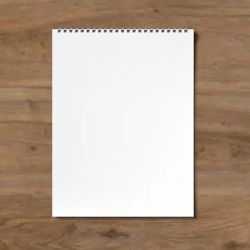 Blank notebook with wooden background Stock Illustration