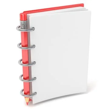 Blank notepad and pencil. 3D Ilustração Stock