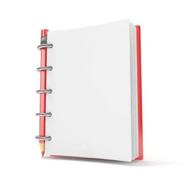 Blank notepad and pencil. 3D Blank notepad and pencil. 3D render illustrat... Stock Photos
