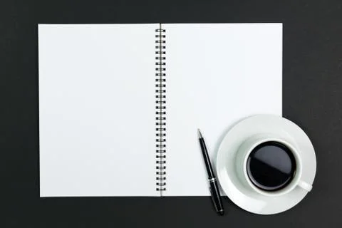 Blank notepad with coffee Foto stock