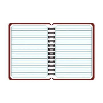 Blank notepad open symbol isolated vector illustration Illustrazione stock