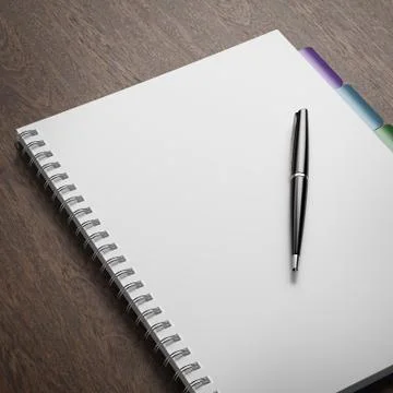 Blank notepad with pen Stockillustratie