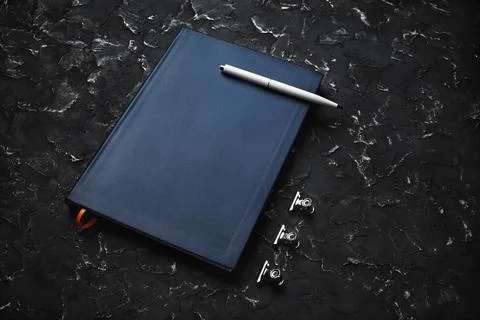 Blank notepad, pen Stock Photos