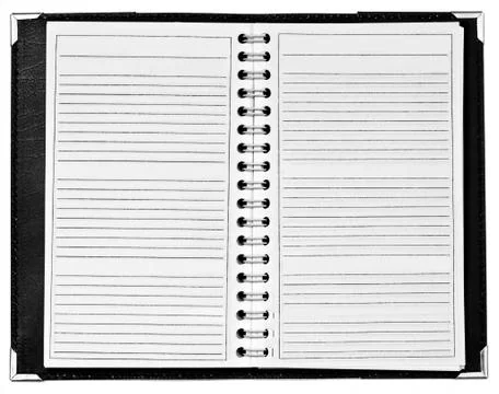 Blank notepad with spiral at middle Stock Photos