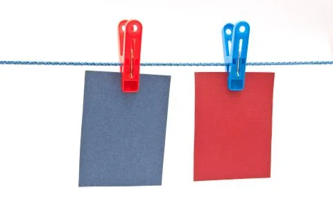 Blank notes at the peg Stock Photos