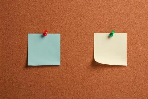 Blank Notes Pinned On Cork Stock Photos