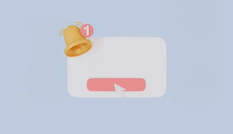 Blank notification popup with notification bell and new message icon, push Stock Illustration