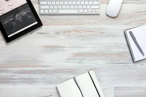 Blank office desk background with copy space for your text Foto stock