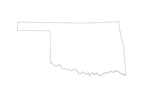 Blank Oklahoma map vector silhouette illustration isolated on white Иллюстрация