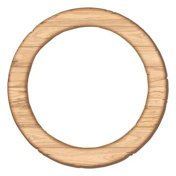 Blank old cut timber panels circle frame isolated graphic illustrated. Wood.. Stock Illustration