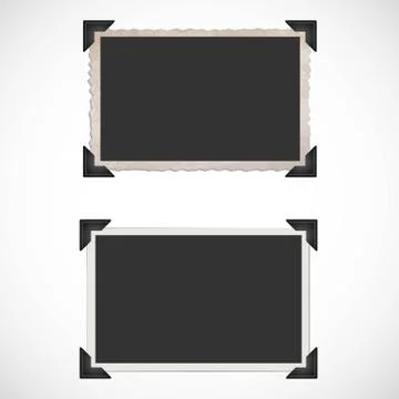 Blank old photo frames and corners Stock Illustration