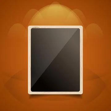 Blank Old Photo Frames. Dark Wall with Art Background. Vintage Foto Frame. Gr Stock Illustration