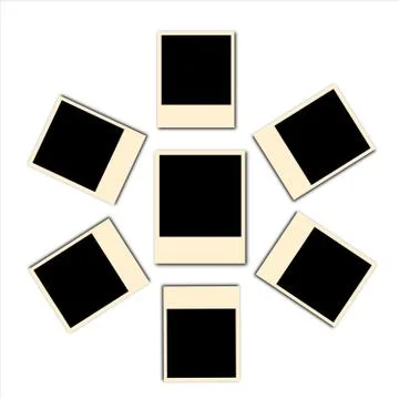 Blank old picture frames  on white background 스톡 일러스트