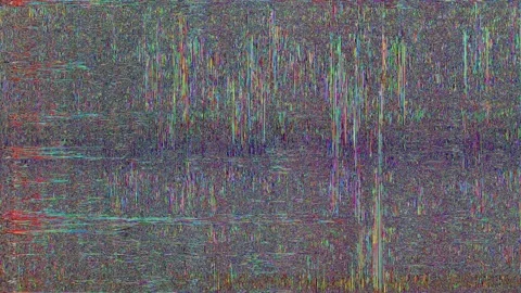 Blank old TV background, visible pixels screen, bad transmission Video stock 131244185