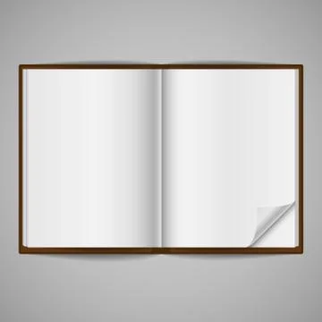 Blank Open Book with Corner Fold Stock Illustration