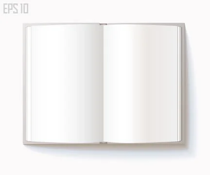 Blank open book on white background. Eps 10 Stock Illustration