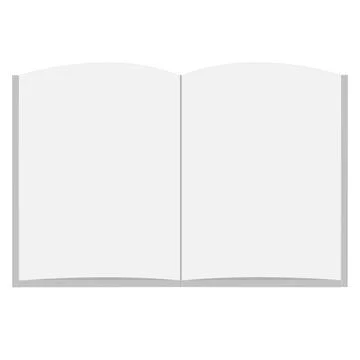 Blank open book on white background. flat style. open book top view. Stock Illustration