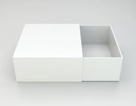 Blank open box on gray background Illustrazione stock