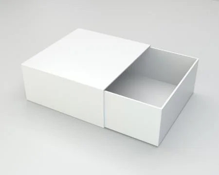 Blank open box on gray background Illustrazione stock