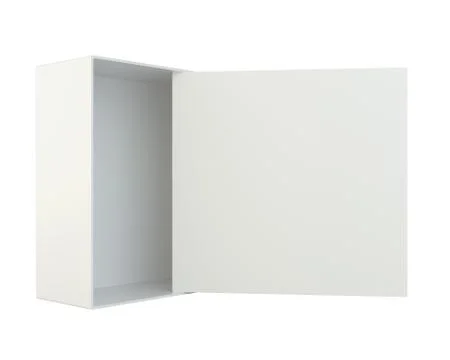 Blank open box isolated on white background Illustrazione stock
