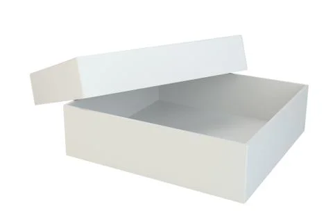 Blank open box isolated on white background Illustrazione stock