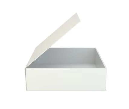 Blank open box isolated on white background Stock Illustration