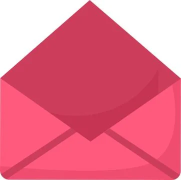 Blank open envelope isolated on white background with clipping path. Vector. Stock Illustration