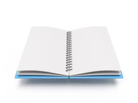 Blank open notebook 3D Stock Illustration