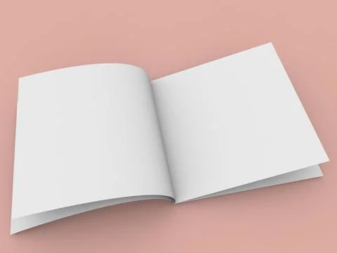 Blank open notebook resting on a pastel pink background inviting creativity.. Stock Illustration