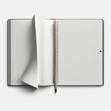 Blank open notebook ring binder isolated Stock Illustration