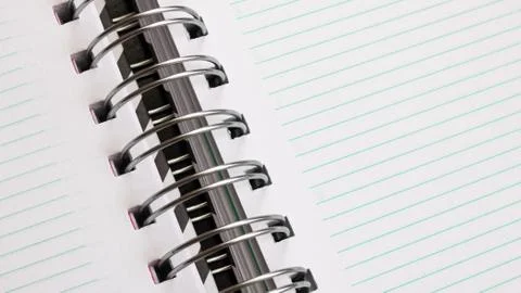 Blank open notepad page closeup, background form text Stock Photos