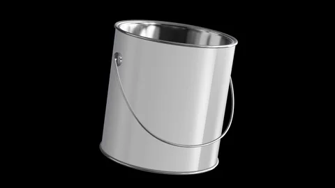 Blank open paint can with looping rotation on black with alpha matte. 库存影片 83939660