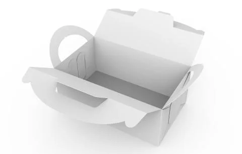 Blank open paper box with handle Stock Illustration