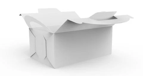 Blank open paper box with handle Stock Illustration