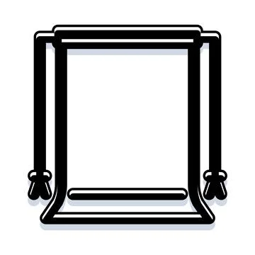 Blank open scroll with a simple outline design Illustrazione stock