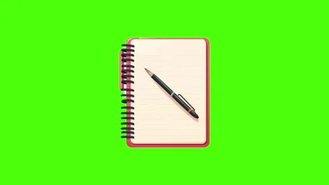 Blank open spiral notebook with pen ready for writing notes Stock Footage 342220320