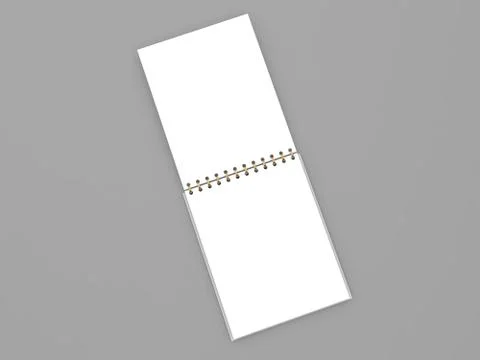 Blank open spiral notebook on a white background. Illustrazione stock