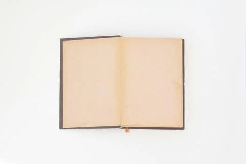 Blank opened advertising folder isolated on white background Stock Photos