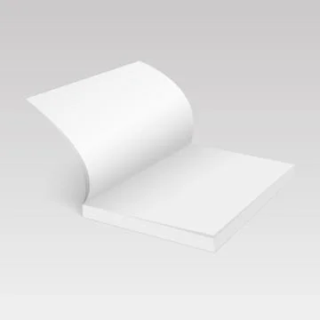 Blank of opened book, magazine or brochure template. vector. Stock Illustration