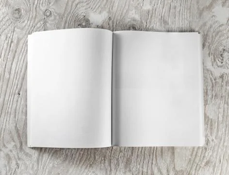 Blank opened book Foto stock