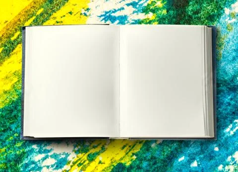 Blank opened book Foto stock