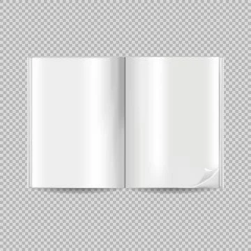 Blank opened book template mockup Stock Illustration